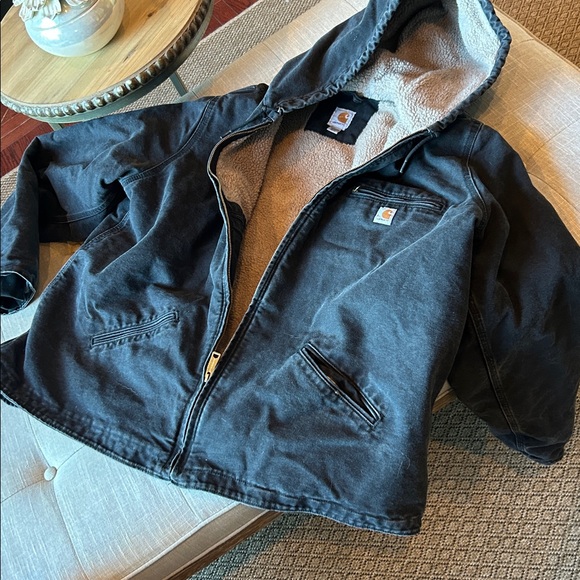 Carhartt Other - Carhartt Men Jacket Rare Vintage Duck Canvas Sherpa Zip Jacket Size 3XL
